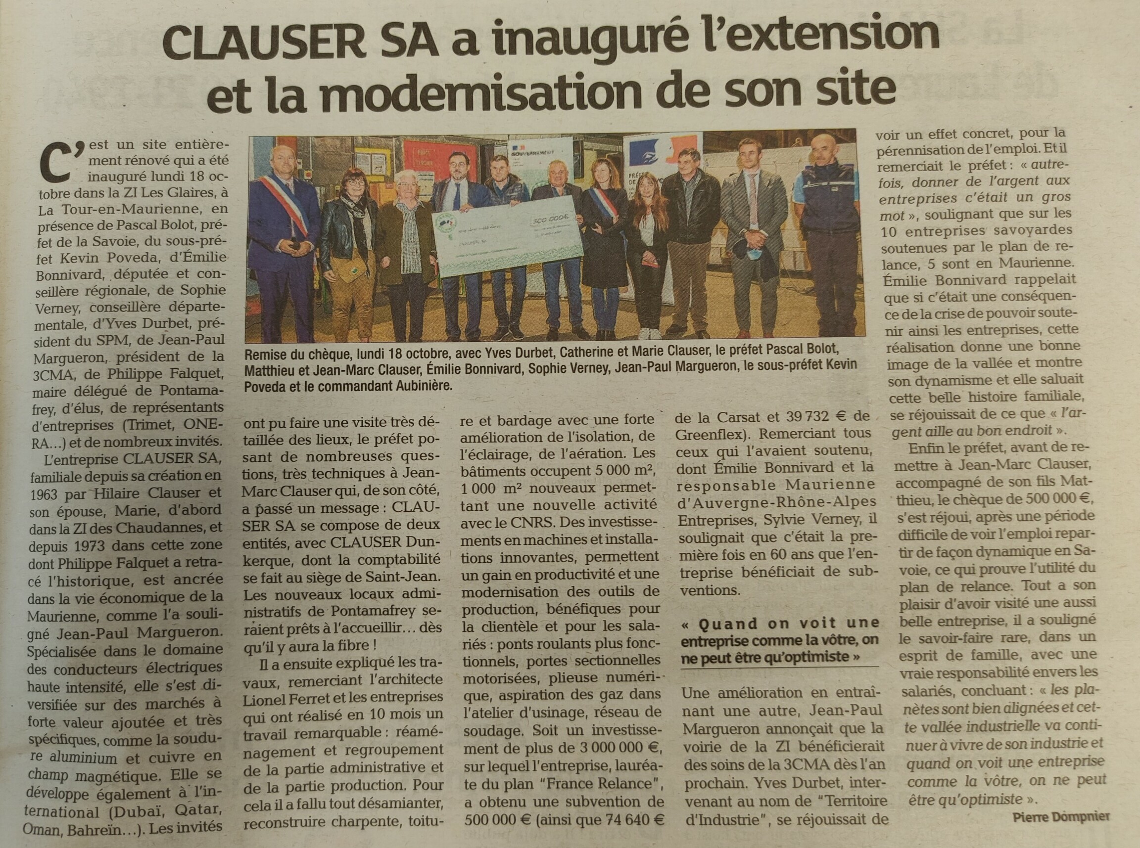 Inauguration Clauser - La Maurienne